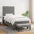 Vidaxl Box spring postelja z vzmetnico temno siva 90x190 cm blago