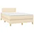 Vidaxl Box spring postelja z vzmetnico krem 120x200 cm blago