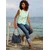 heine Bluza  modra / apno / pastelno zelena