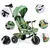 ECOTOYS Tricikl 2u1 sa rotirajućim sedištem i sklopivom tendom, Zeleni