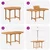 Vrtni set za objed 7 pcs Smeđa Čvrsto teak drvo