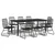 9-dijelni vrtni blagovaonski set od PVC ratana crni