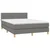 Vidaxl Box spring postelja z vzmetnico LED temno siva 140x190 cm blago