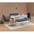 Hanah Home Trpezarijska klupa Vina Bank 110x85x40cm Bijelo-tamnoplava
