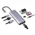 Gembird A-CM-COMBO9-06** Adapter, 9 portova, RJ45, USB3.0, SD, USB-C, HDMI, USB2.0, 3,5mm