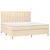 Vidaxl Box spring postelja z vzmetnico krem 200x200 cm blago