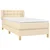Vidaxl Box spring postelja z vzmetnico krem 80x200 cm blago