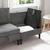 vidaXL Sofa z shranjevanjem Temno siva Žamet