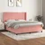Vidaxl Box spring postelja z vzmetnico roza 180x200 cm žamet