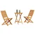 Vidaxl Zložljiv bistro set 3 szt. Rjava Masiven les akacije