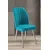 Hanah Home set trpezarijskih stolica Platinum 8 kom, tirkizna tkanina Jerry, hromirane metalne noge