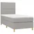 Krevet box spring s madracem LED svjetlosivi 100x200 cm tkanina