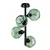Opviq Luster Benek-15-14495, 40x40x55cm, IP20, Crno-zeleni