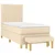 Vidaxl Box spring postelja z vzmetnico krem 90x190 cm blago