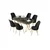 Hanah Home Set Trpezarijski sto i 6 stolica Lai, Crni