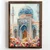 WallXpert uramljena MDF slika NAL068-46, plava džamija sa kupolom i minaretima među cvećem, 35,5 x 47 cm