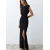 Trendyol Black Wadding Long Woven Evening Dress
