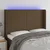 Vidaxl LED posteljno vzglavje temno rjavo 147x16x118/128 cm blago