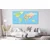 Slika na pluti zemljevid sveta na modrem ozadju - 200x100 transparent