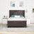 LED Box Spring Krevet Tamno smeđa 140 x 200 cm tkanina
