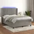 Vidaxl Box spring postelja z vzmetnico LED sv. siva 140x190 cm žamet