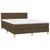 Vidaxl Box spring postelja z vzmetnico LED temno rjava 140x190cm blago
