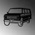 Wallity Zidna dekoracija FORD Club Wagon Old Van, 60 x 40 cm, Crna