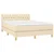 Vidaxl Box spring postelja z vzmetnico krem 140x200 cm blago