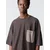 Pull&Bear Majica kapučino/temno rjava