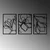 Wallity Set zidnih dekoracija Erbas-1, 30x45 cm, 1.5 mm, 3 komada, Crna