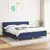 Vidaxl Box spring postelja z vzmetnico modra 160x200 cm blago