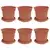 Saksije za biljke 6 pcs Crvena cigla O 15 x 12 cm Plastika