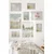 WallXpert set od 8 manjih uramljenih slika Çgs-053, pastelni pejzaži – beli labud na jezeru, cvetna livada, more i roze lale, beli ram