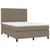 Vidaxl Box spring postelja z vzmetnico LED taupe 140x190 cm blago