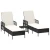 Ležaljka 3 pcs Crna i krem-bijela 55 x 200 x 92 cm poliratan