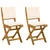 Vanjske bistro stolice 2 pcs Krem bijela 38 x 46 x 85 cm