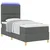 vidaXL LED Box Spring Postelja Temno siva 90 x 190 cm blago