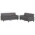 2-dijelni set sofa sivi od umjetne kože
