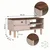 Hanah Home klub sto Aris, 90 cm, travertin / orah Venezia
