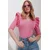 Trend Alacati Stili Ženska bluza 3/4 rukava ALC-X11557, V-izrez, Roze