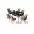HANAH HOME Rasklopivi trpezarijski sto i stolice (7 delova) Nira Black Marble Gold Cappuccino