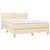 Vidaxl Box spring postelja z vzmetnico LED krem 140x190 cm blago