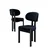 Hanah Home set trpezarijskih stolica Dore 2 kom, antracit tkanina Babyface, crne metalne noge