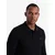Ombre Structured mens polo longsleeve with patch - black