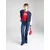 Tommy Jeans Majica ESSENTIAL rdeča/bela
