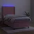Vidaxl Box spring postelja z vzmetnico LED roza 90x200 cm žamet