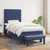 Vidaxl Box spring postelja z vzmetnico moder 90x200 cm blago