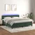 Vidaxl Box spring postelja z vzmetnico LED tem. zelena 180x200cm žamet