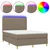 Vidaxl Box spring postelja z vzmetnico LED taupe 140x200 cm blago