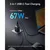 ANKER Prime 67W GaN zidni brzi punjač, 3-porta (2x USB-C i 1x USB-A) crni